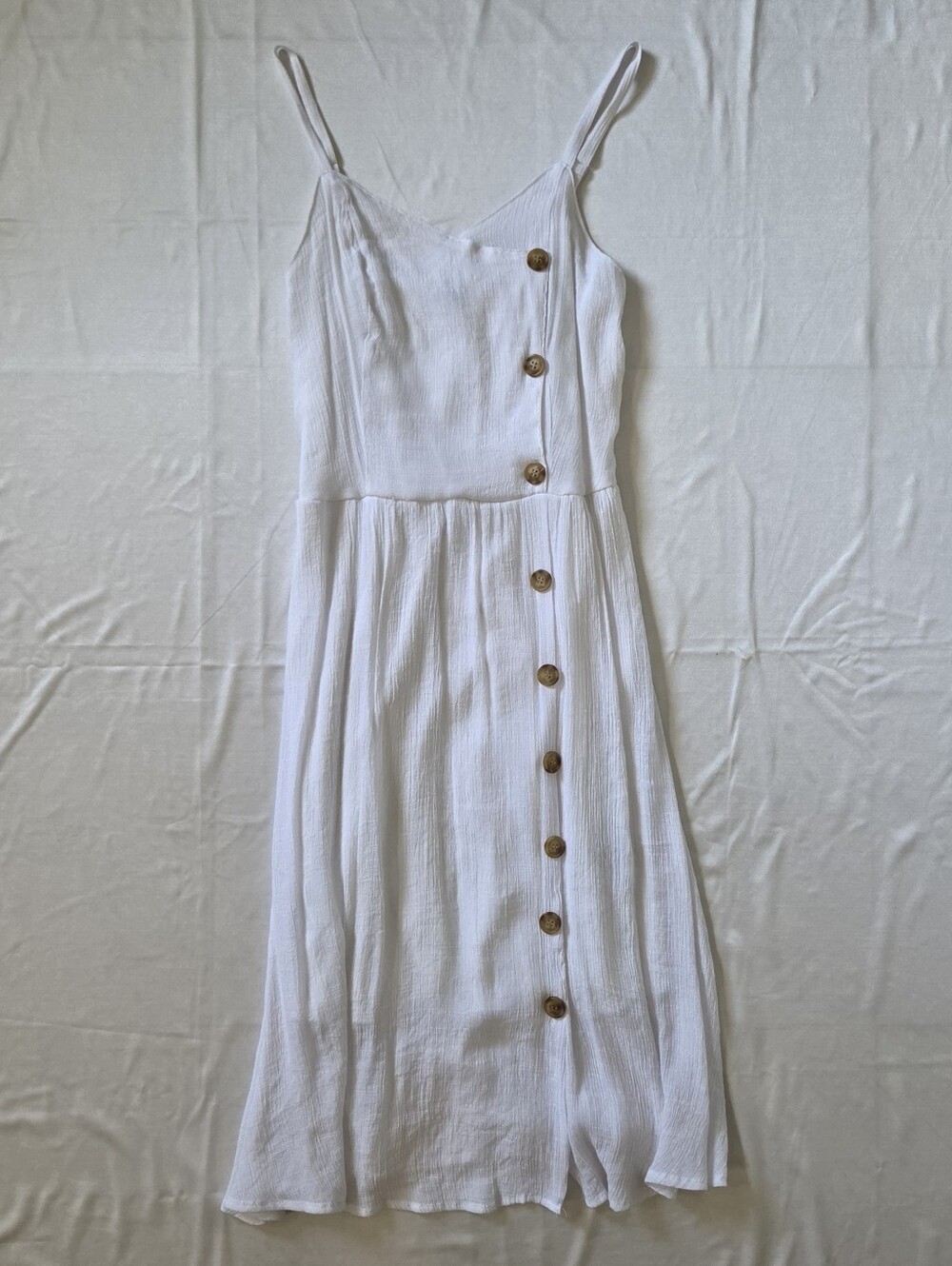 Mlle Gabrielle White Button Front Midi Dress - Size S